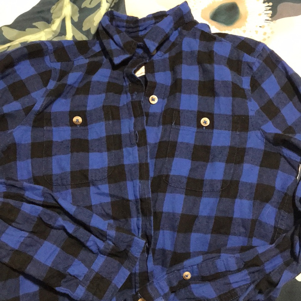 Blue buffalo check button-up